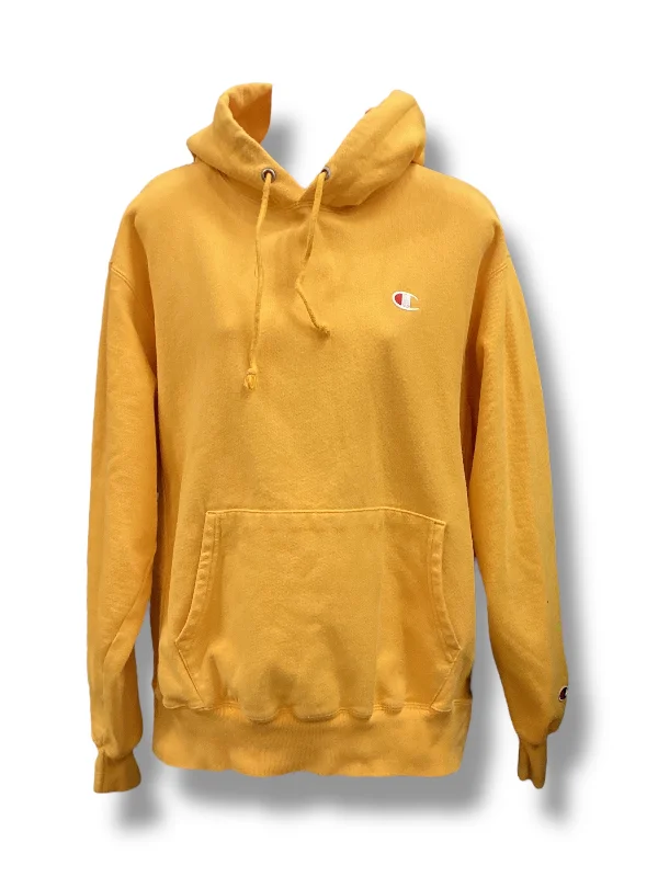 Sweatshirt Hoodie By Champion In Yellow, Size: L Casual Men's Japanese 