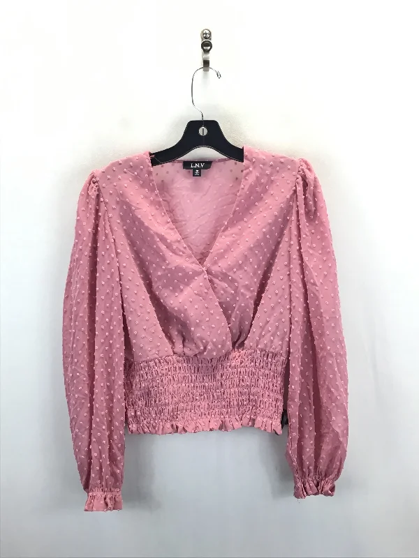 Top Long Sleeve By Clothes Mentor In Pink, Size: M Vintage Men's 1970S Disco