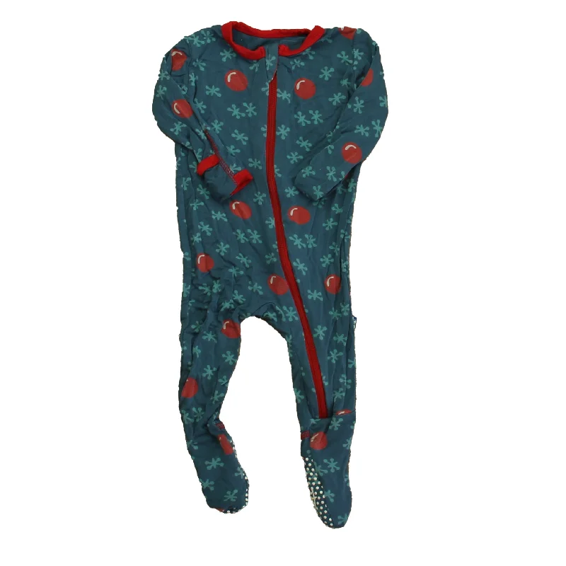 Kickee Pants Unisex Teal | Red 1-piece footed Pajamas Elegant Men's Cashmere