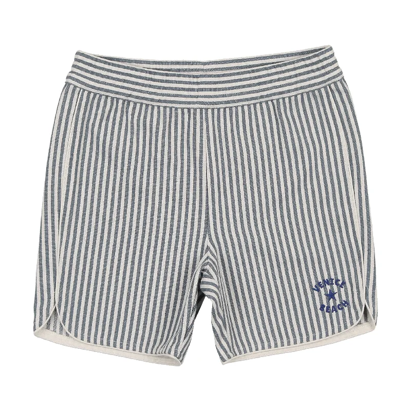 Coco Blanc Striped Biker Shorts Blue Striped Elegant Men's Cashmere