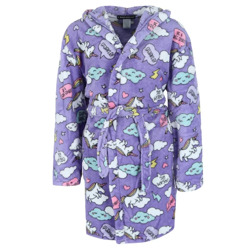 Girl's Plush Unicorn Robe Stylish Men's Tropical 