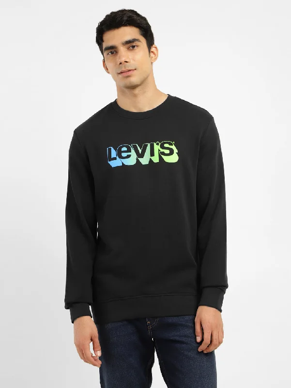 Men's Brand Logo Crew Neck Sweatshirt Preppy Men's College