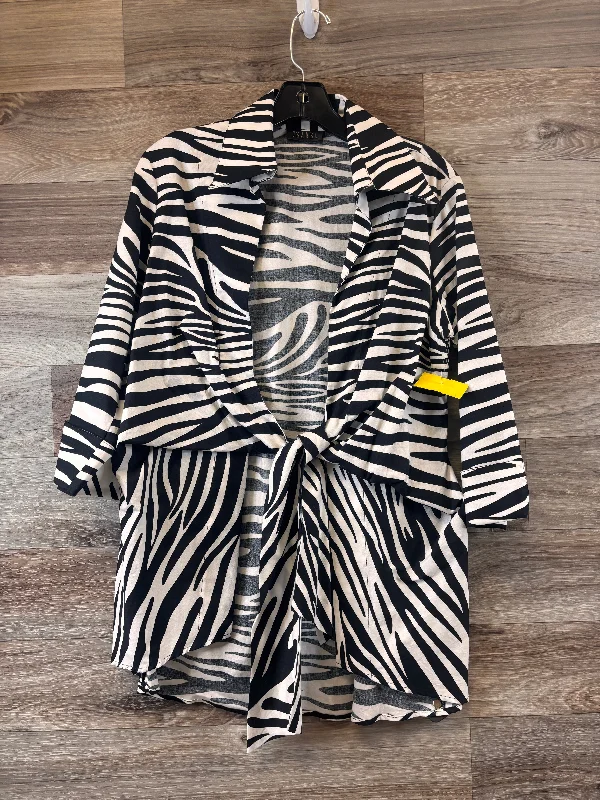 Blazer By Clothes Mentor In Zebra Print, Size: L Unique Men's Patch