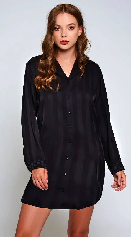 Delphine Subtle Stripe Nightshirt Unique Men's Patch