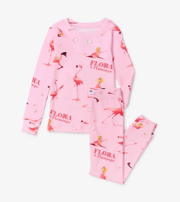 Girl's Flora And The Flamingo Pajamas In Pink Elegant Men's Cashmere