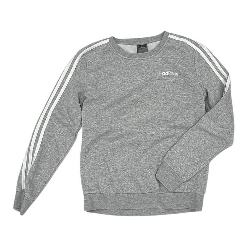 Athletic Sweatshirt Crewneck By Adidas In Grey, Size:S Cozy Men's Winter