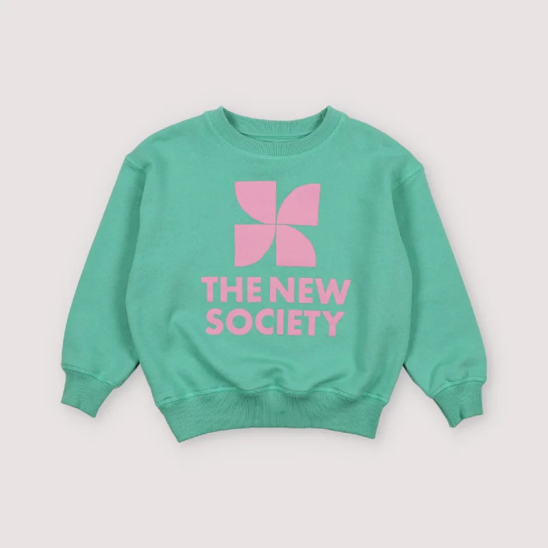 The New Society Mykonos Sweatshirt Jade Relaxed Men's Beach