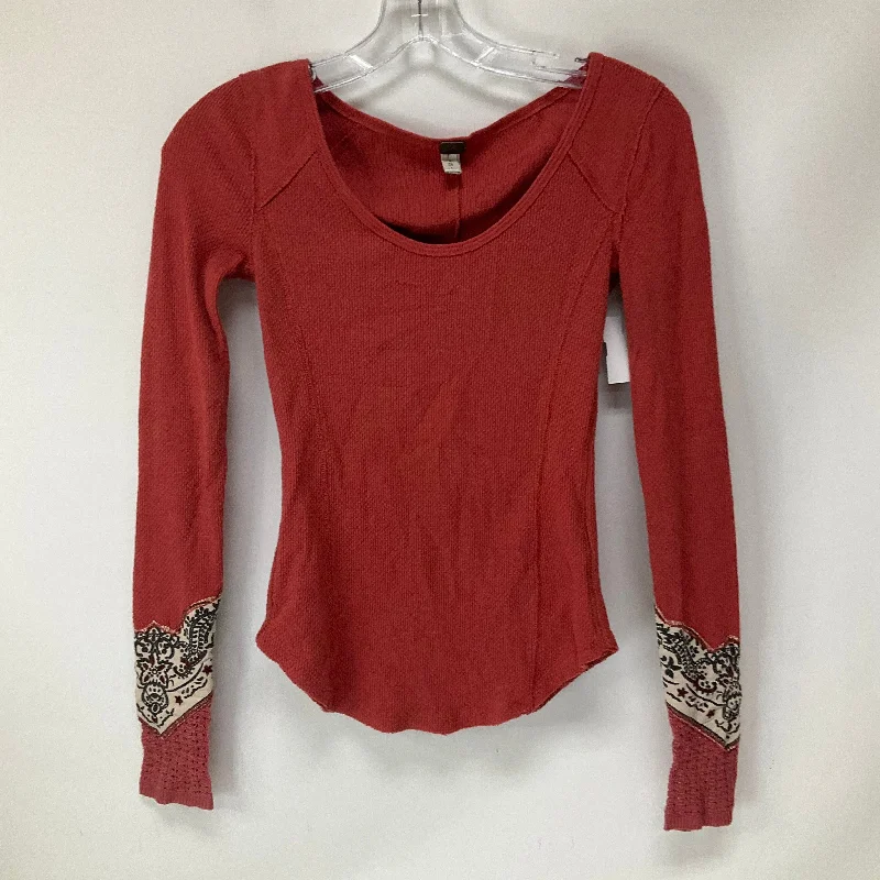 Red Top Long Sleeve Free People, Size S Elegant Men's Cashmere