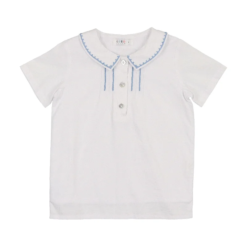 Coco Blanc Stitched White Shirt Hip Men's Retro