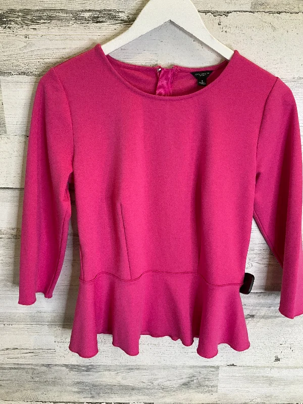 Pink Top Long Sleeve Ann Taylor, Size S Polished Men's Satin