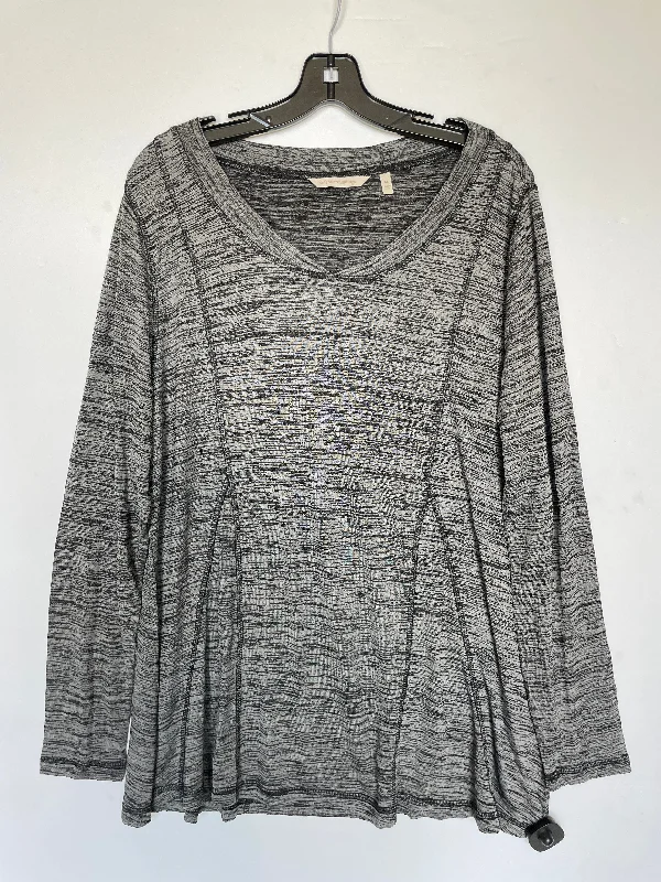 Grey Top Long Sleeve Soft Surroundings, Size Xl Confident Men's Power