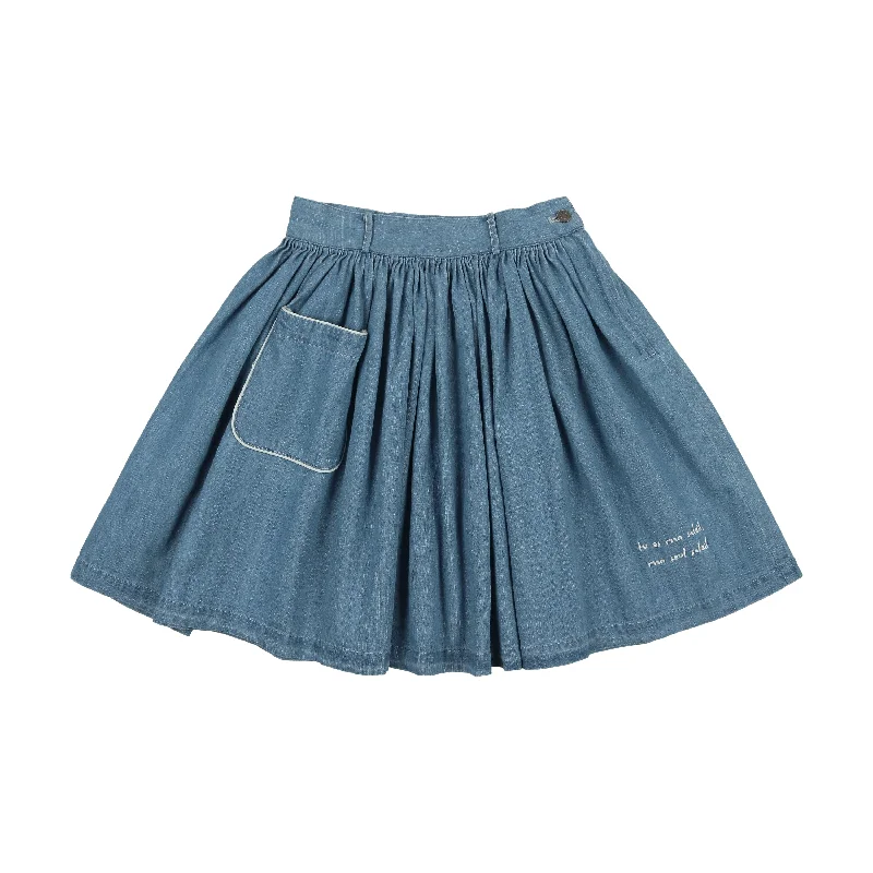 Coco Blanc Denim Skirt Polished Men's Silk