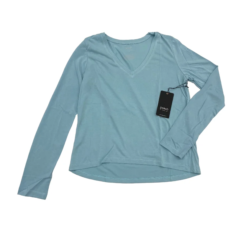 BLUE TOP LS BASIC by PEACH Size:XS Polished Men's Silk