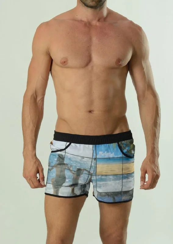 Men Swimming Shorts 16043Dp1 Hip Men's Retro