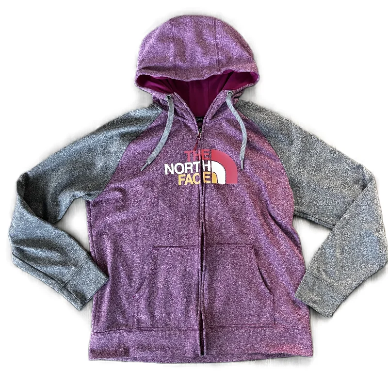 Athletic Sweatshirt Hoodie By The North Face In Grey & Purple, Size: Xl Streetwear Style