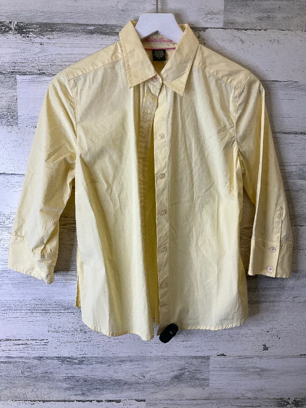 Yellow Top 3/4 Sleeve Eddie Bauer, Size M Earthy Men's Sustainable 