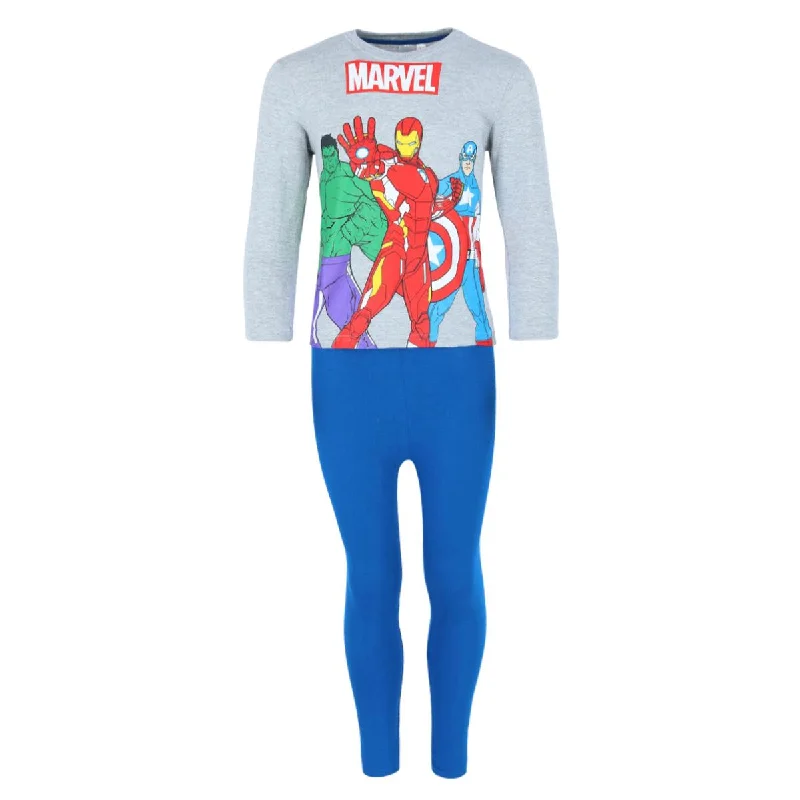 Boy's Avengers Long Sleeve and Pants Pajama Set Sleek Men's Contemporary 