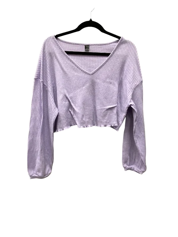 Top Long Sleeve By Shein In Purple, Size: L Gym