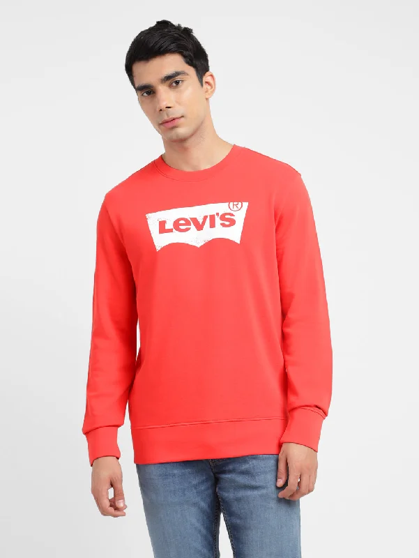 Men's Brand Logo Crew Neck Sweatshirt Cool Men's Distressed