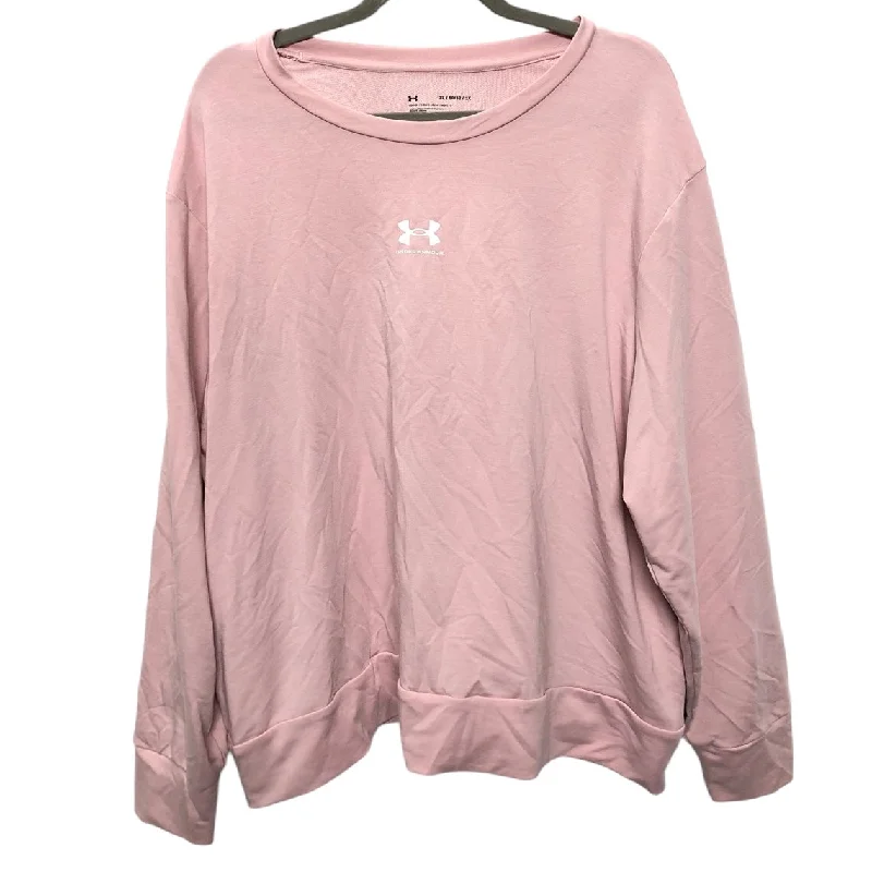 Athletic Sweatshirt Crewneck By Under Armour In Pink, Size:2X Monochromatic All