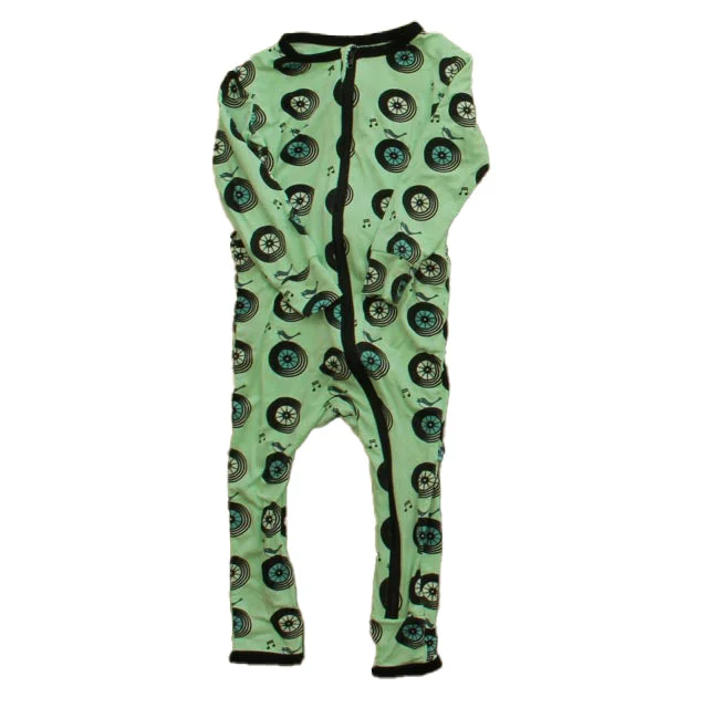 Kickee Pants Boys Aqua Tires 1-piece Non-footed Pajamas Sporty Men's Athleisure 