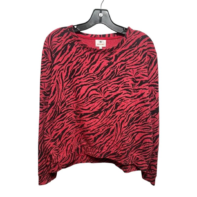 Tiger Sweatshirt Collar By Sundry In Animal Print, Size: S Sleek Men's Metallic