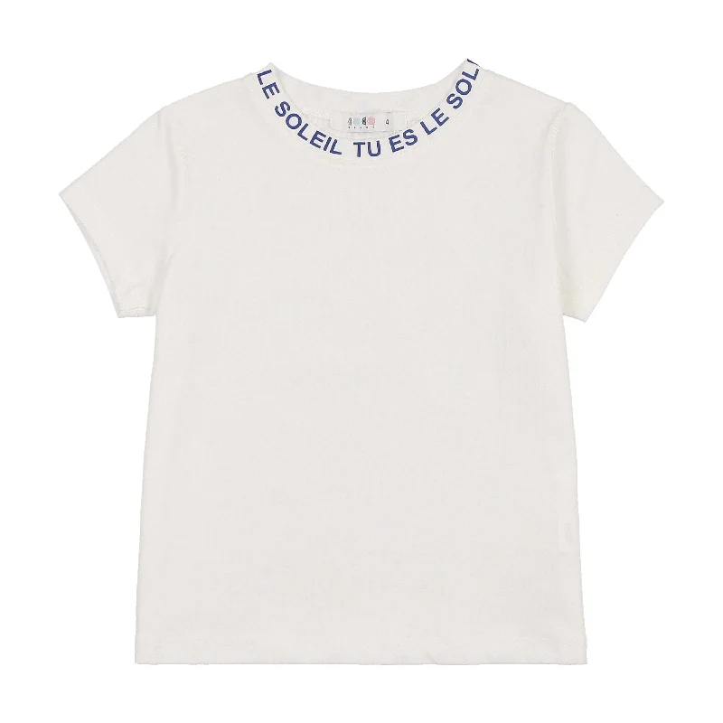 Coco Blanc Crew Neck Tee Short Sleeve White/Blue Beach