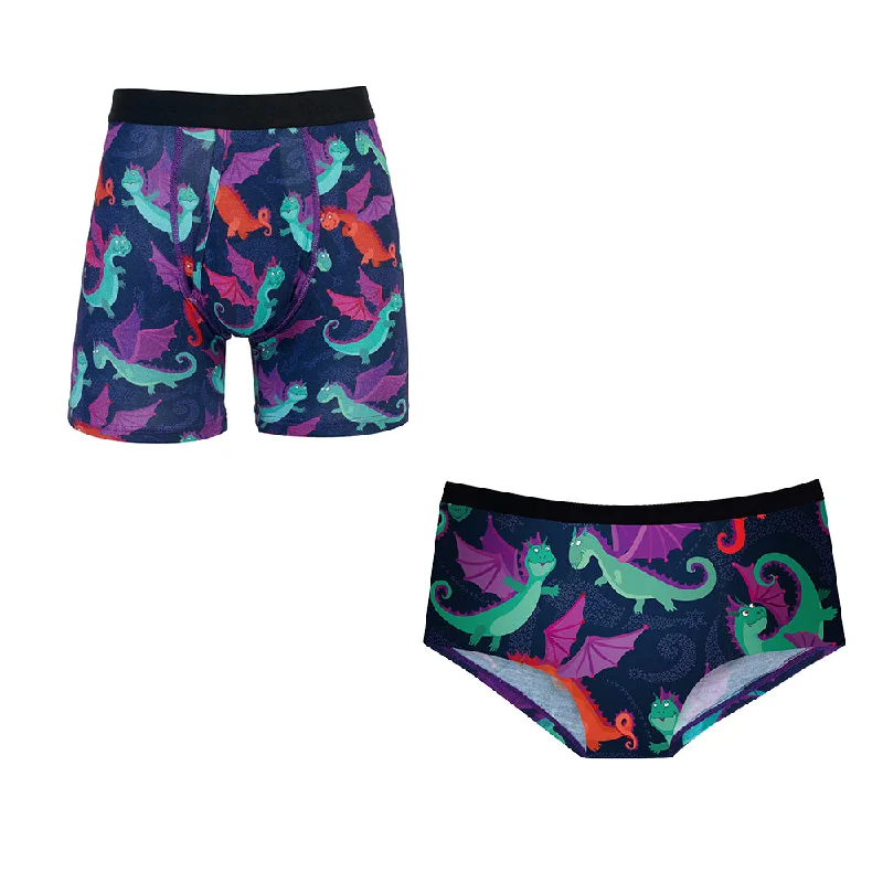 Matching Pairs Cheeky/Boxer - Dragons Casual Men's Loose