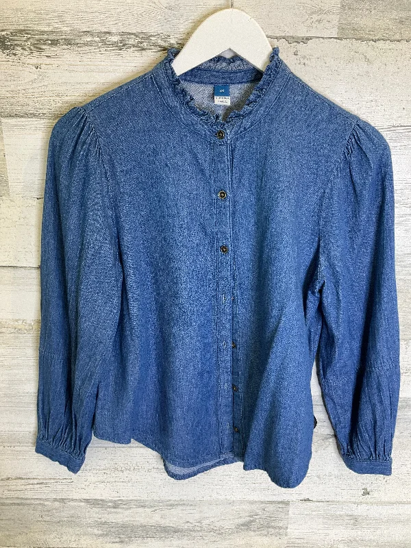 Blue Denim Top Long Sleeve Old Navy, Size Xs Luxurious Men's High