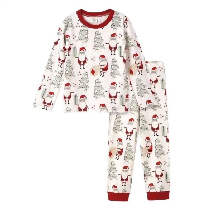 Kid's Christmas Pajama Set In Santa Bamboo Sporty Men's Athleisure 