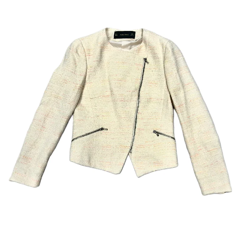 Blazer By Zara In Cream & Orange, Size: M Sophisticated Men's French