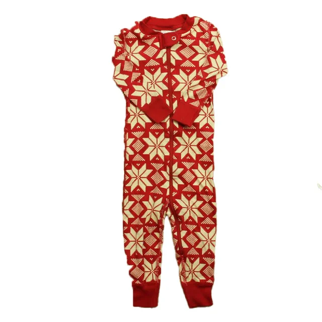 Hanna Anderesson Unisex Red Snowflakes 1-piece Non-footed Pajamas Elegant Men's Cashmere