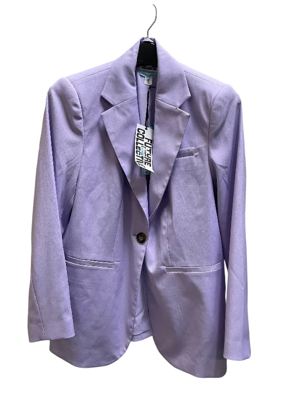 Blazer By Clothes Mentor In Purple, Size: Xs Cozy Men's Sherpa