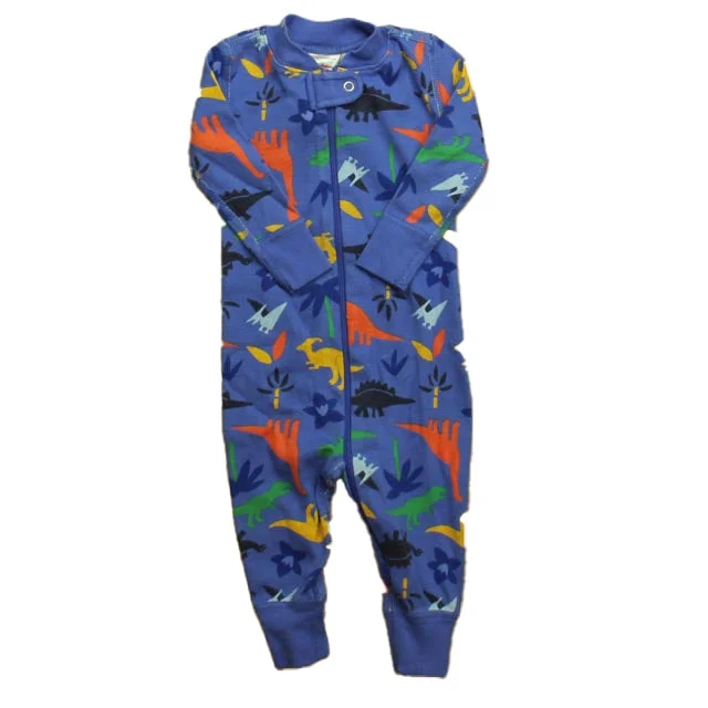 Hanna Andersson Boys Blue Dinosaur 1-piece Non-footed Pajamas Artistic Men's Hand