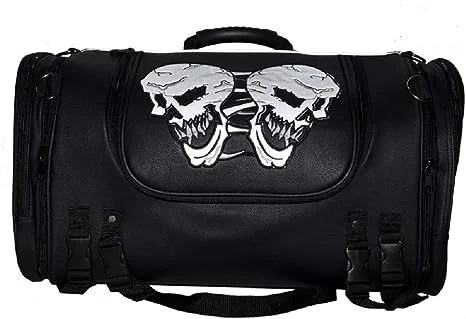 PVC Large SissyBar Trunk Bag With Skull Sharp Men's Italian