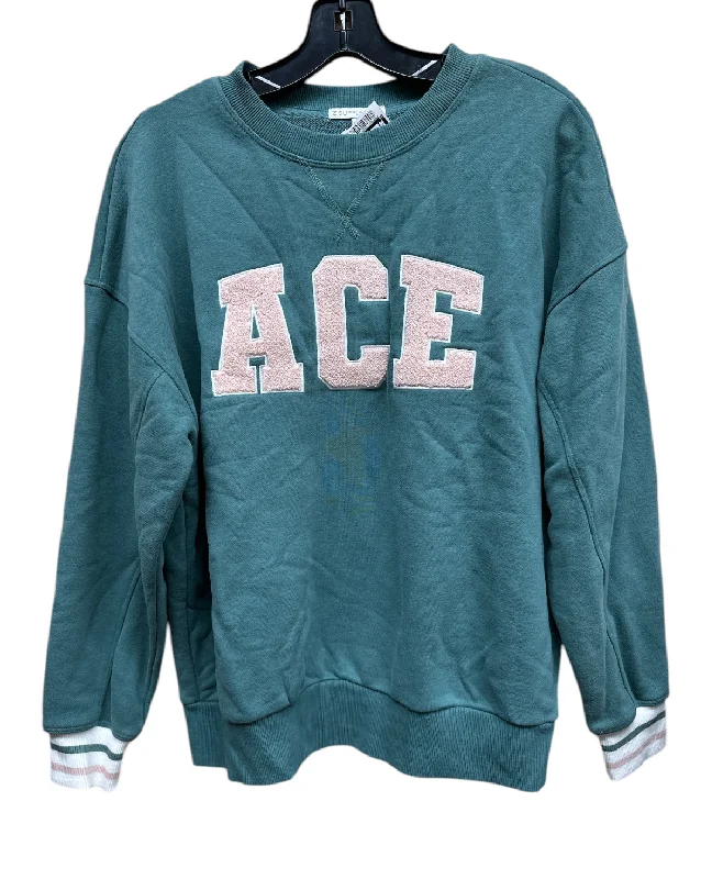 Sweatshirt Crewneck By Z Supply In Green, Size: S Cool Men's Distressed