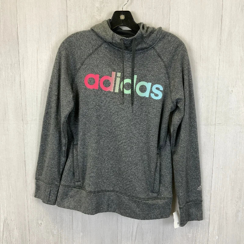 Athletic Sweatshirt Hoodie By Adidas In Blue & Grey, Size: M Traditional Men's Country