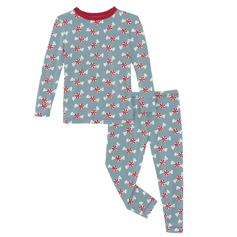 Kids' Print Long Sleeve Pajama Set In Stormy Sea Peppermint Confident Men's Power