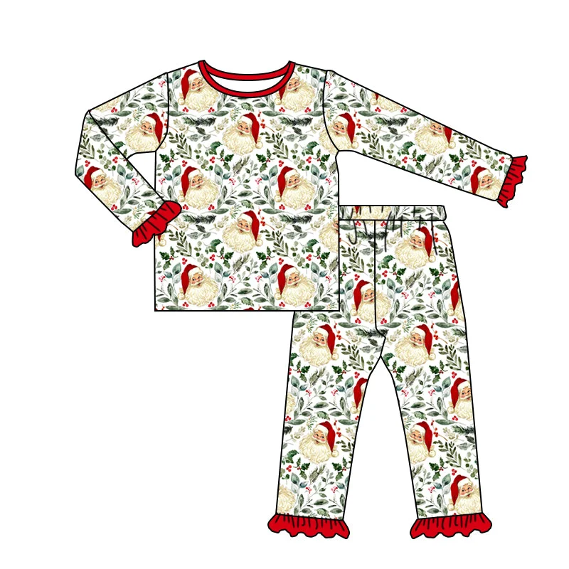 Preorder GLP1245 Santa leaves red lace long sleeve pants pajamas set Dapper Men's 1920S