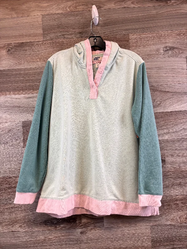 Sweatshirt Hoodie By Lands End In Green & Pink, Size: Xl Sporty Men's Athleisure 