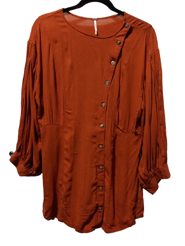 Bronze Tunic Long Sleeve Free People, Size S Vacation