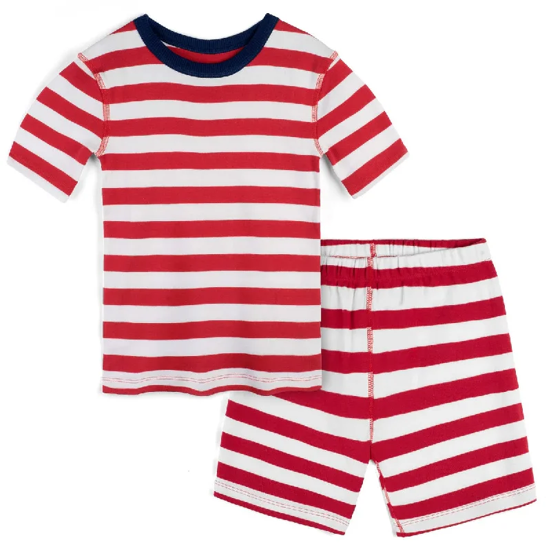 Mightly Unisex Red Stripe 2-piece Pajamas Tailored