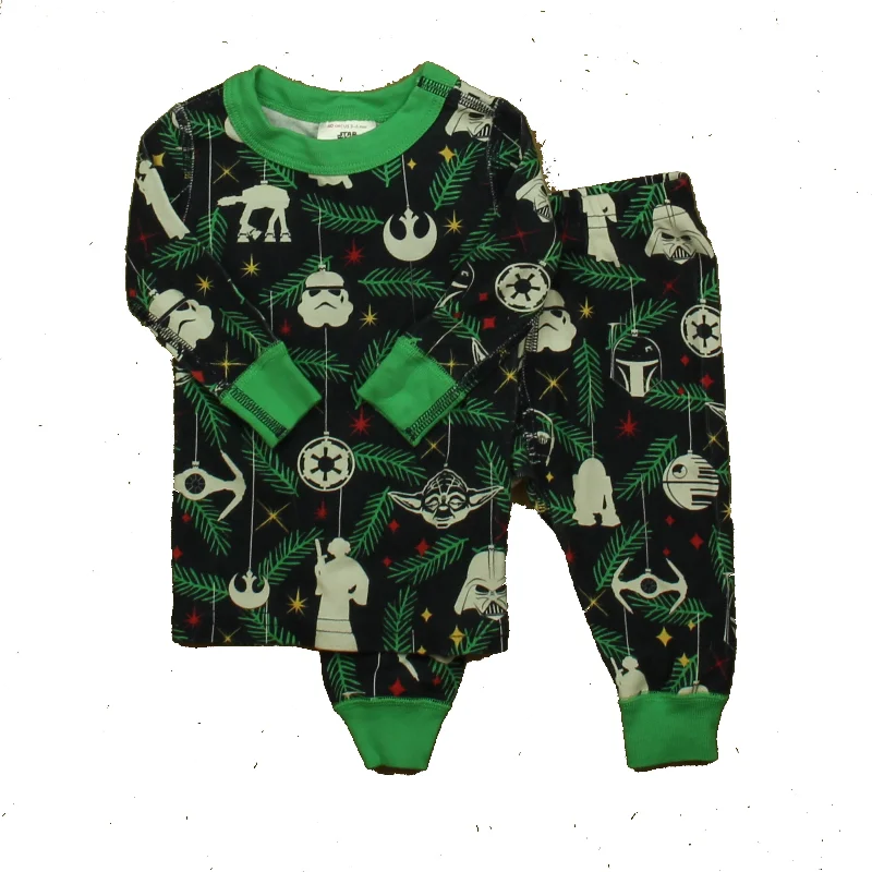 Hanna Andersson Boys Black | Green Star Wars 2-piece Pajamas British Gentleman Style