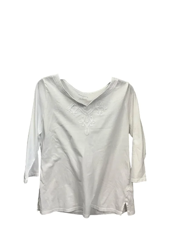 Top 3/4 Sleeve By Talbots In White, Size: S Modern Men's Tech