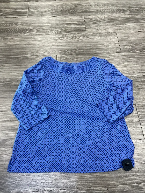 Top 3/4 Sleeve By Croft And Barrow In Blue, Size: Xl Tailored