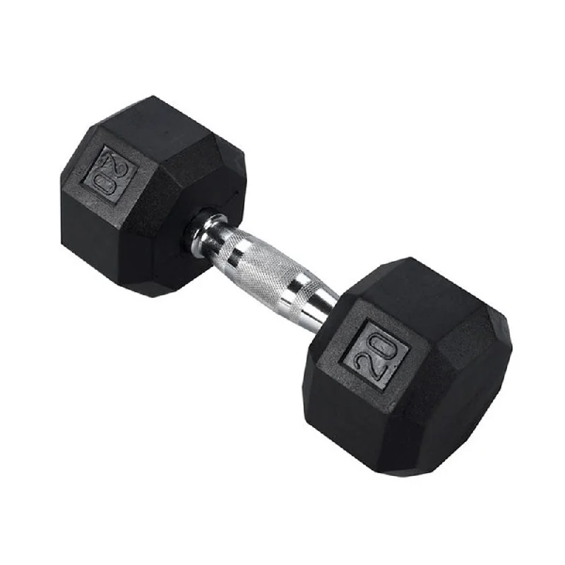 Toby's Sports Rubber Hex Dumbbell 20 lbs Tailored