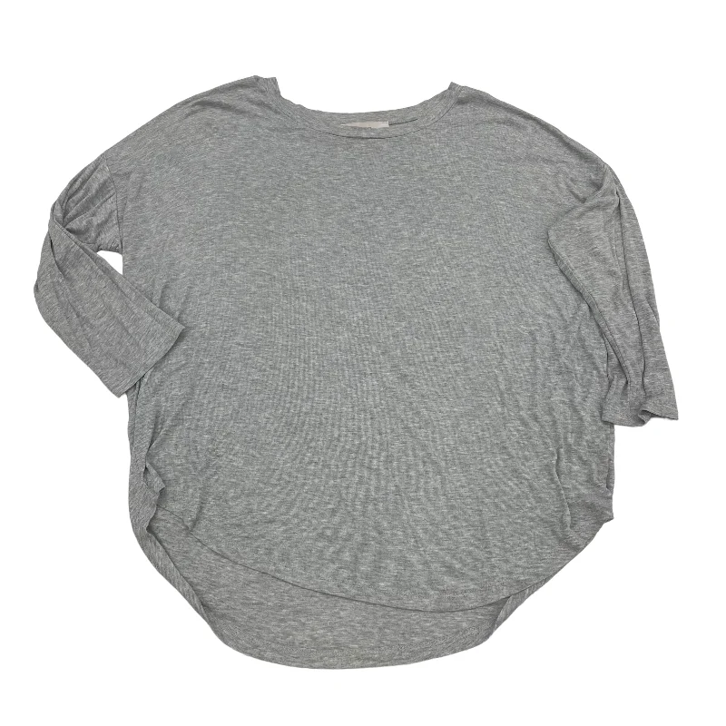 GREY TOP 3/4 SLEEVE BASIC by LOFT Size:S Cclassic Men's Tweed