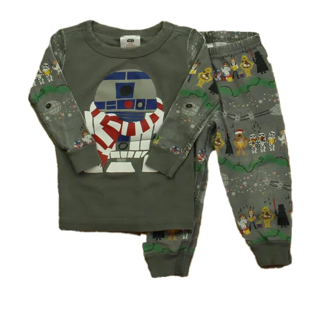 Hanna Andersson Boys Gray Star Wars 2-piece Pajamas Athletic Men's Compression