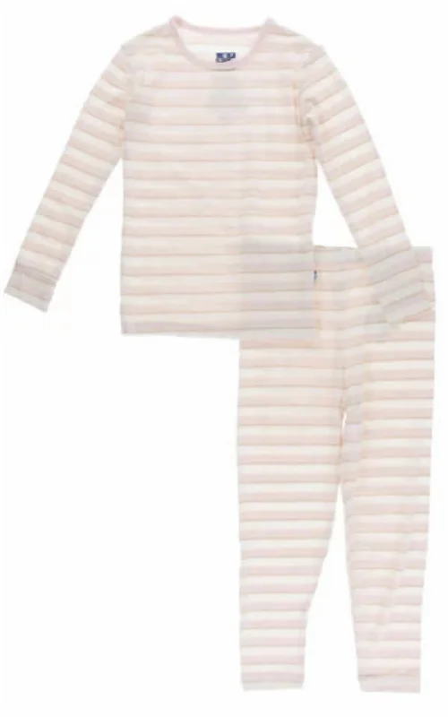 Kids' Long Sleeve Pajama Set In Everyday Hero Sweet Stripe Stylish Men's Neon