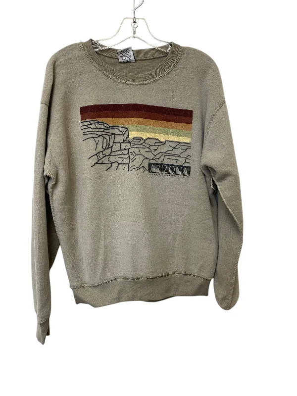 Sweatshirt Crewneck By Clothes Mentor In Taupe, Size: M Hip Men's Retro